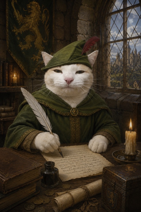 The scribe of the order at his ledger